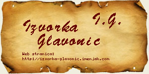 Izvorka Glavonić vizit kartica